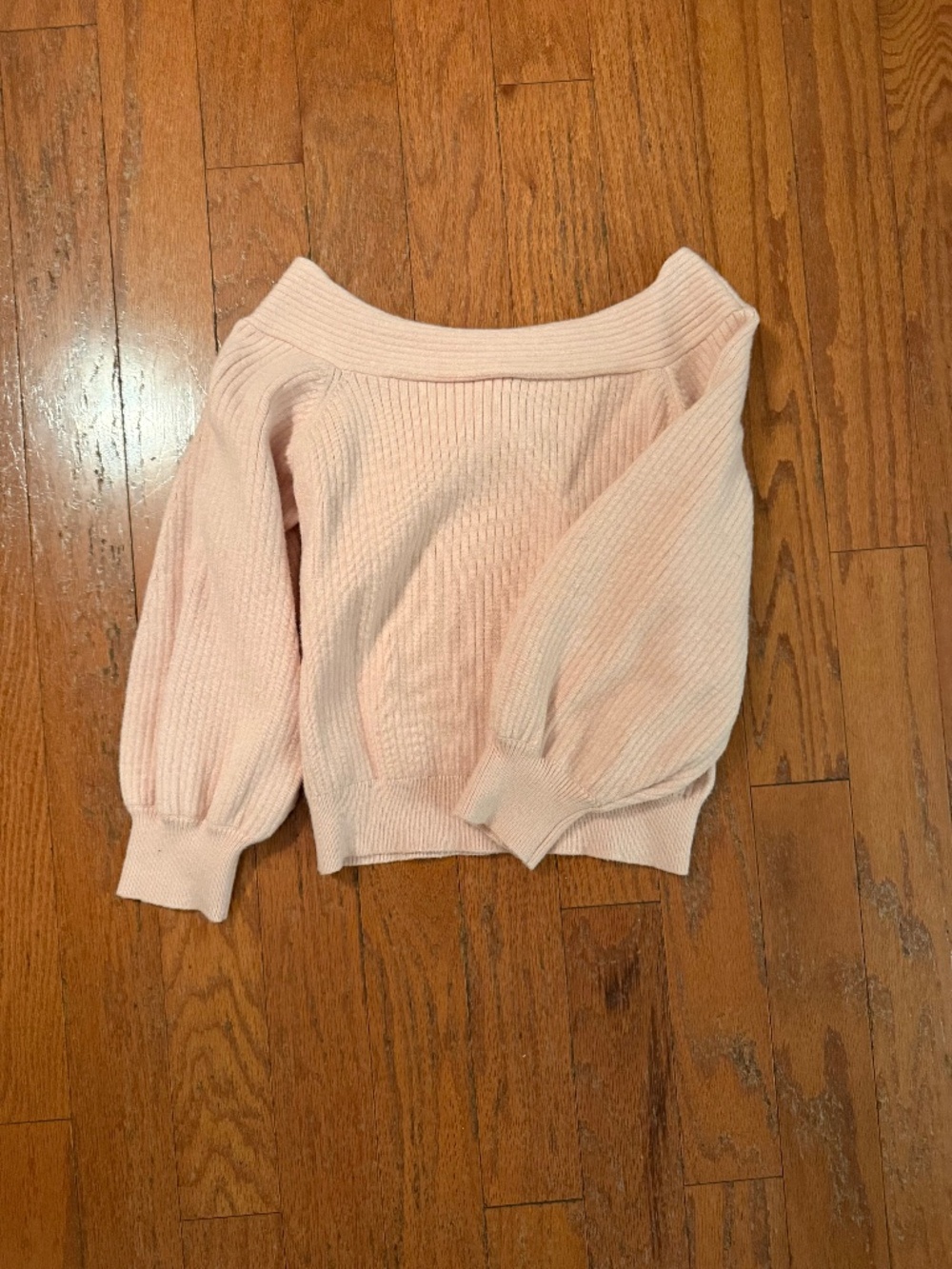 Pink Off-the-Shoulder Crop Sweater